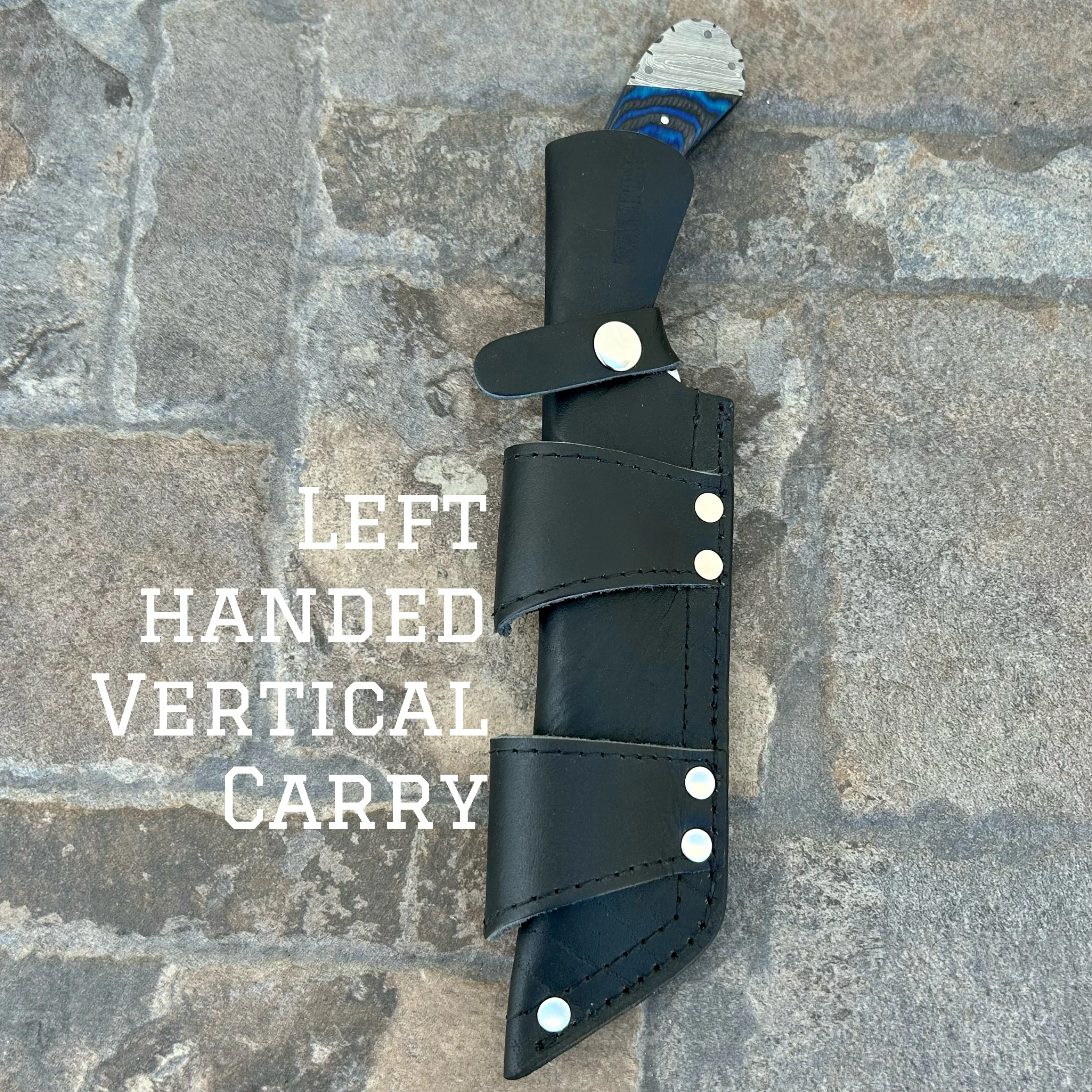 11" Doc Holiday - Blue & Black Wood - Damascus - Horizontal & Vertical Carry - DOC5 - Image 6