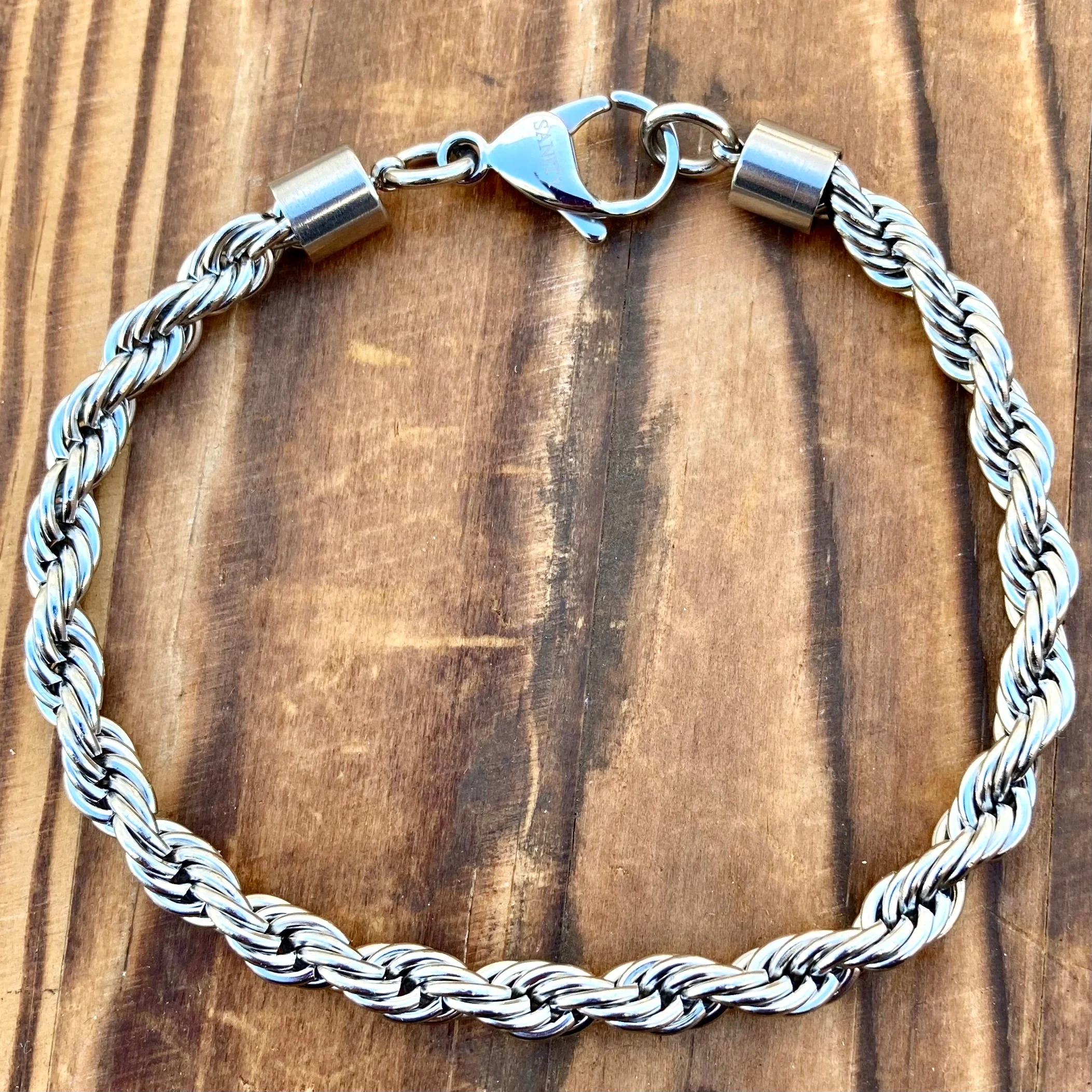 Rope Chain 6mm Bracelet- Polished - B163 - Image 3