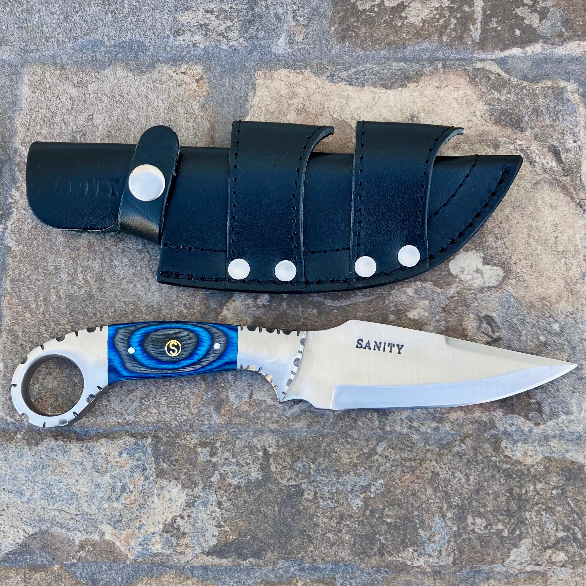 9” Al Capone - Blue & Black Wood - D2 Steel - Horizontal & Vertical Carry - PE205 - Image 7