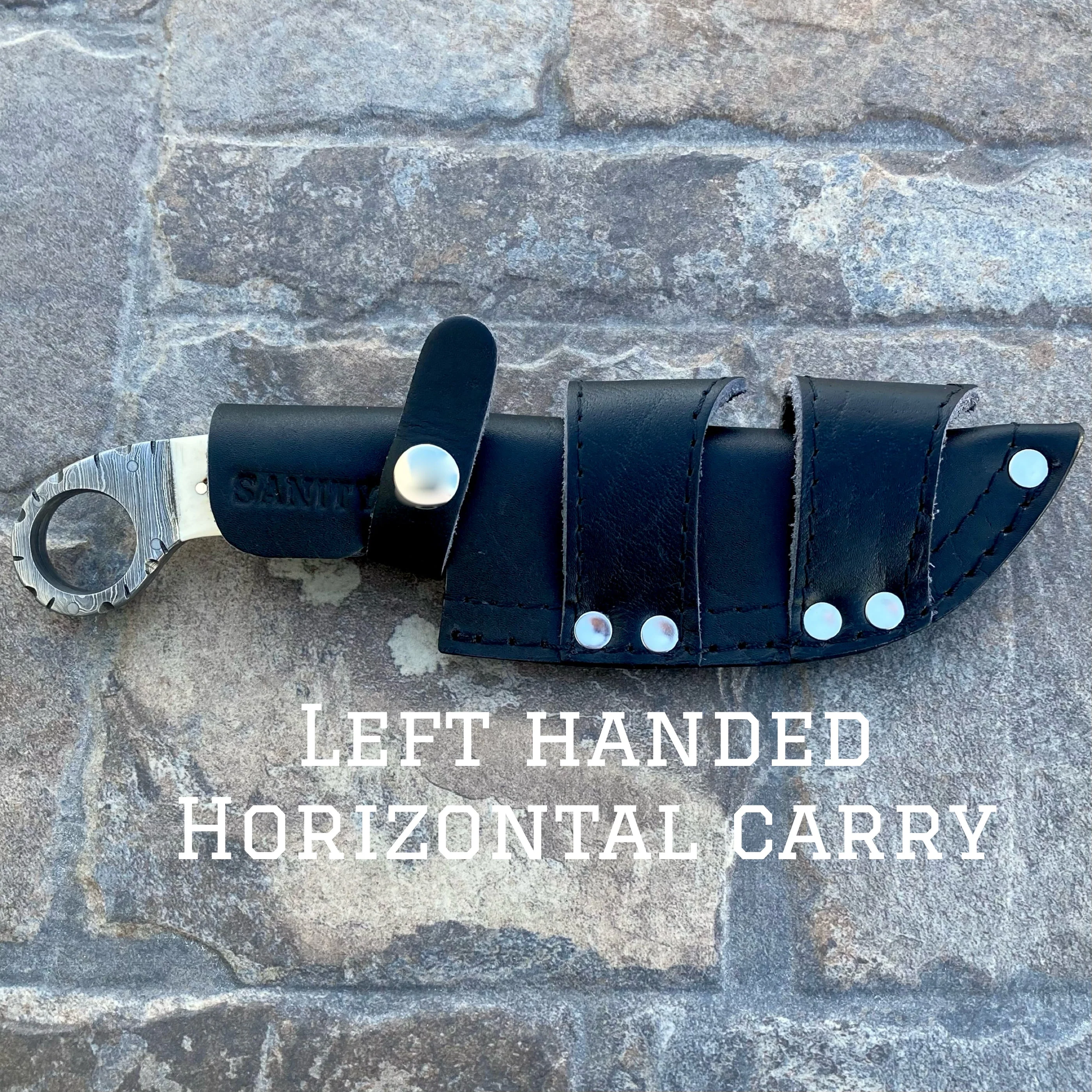 9" Al Capone - Bone - Damascus - Horizontal & Vertical Carry - PE14 - Image 3