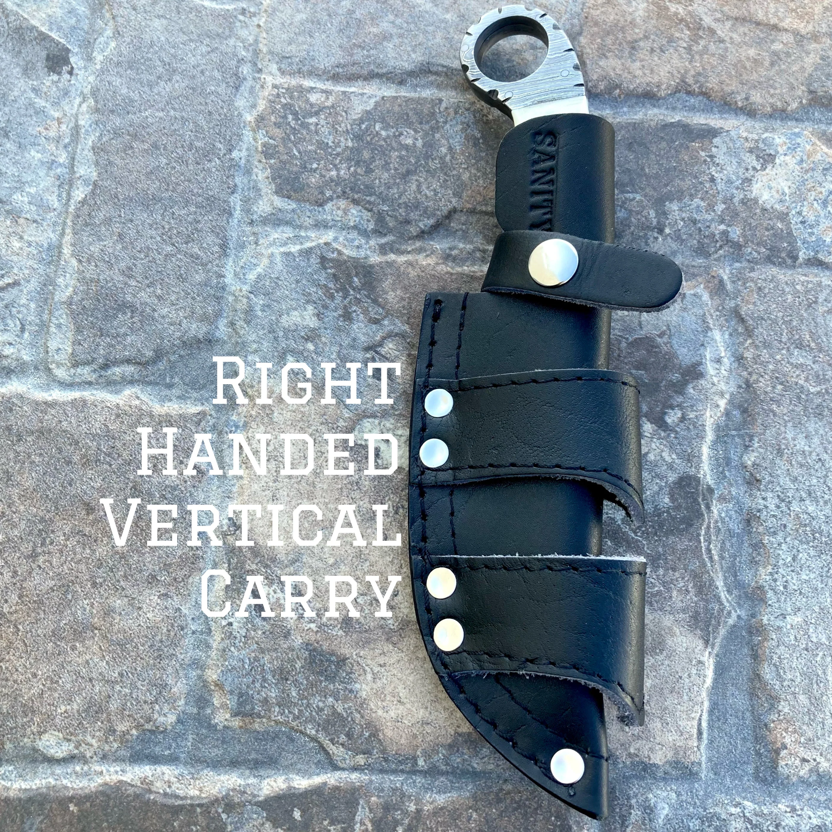 9" Al Capone - Bone - Damascus - Horizontal & Vertical Carry - PE14 - Image 4