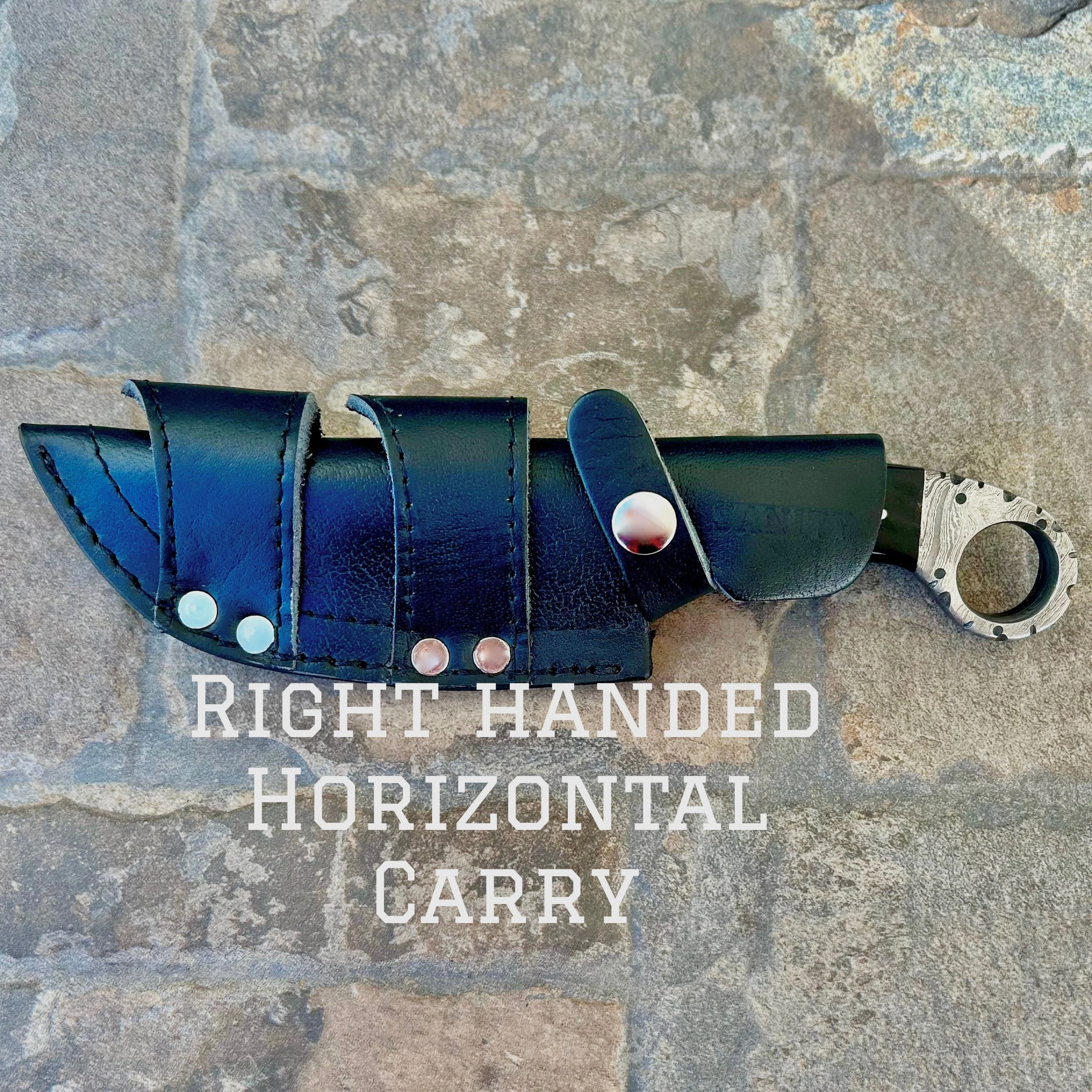 9” Al Capone - Red & Black Wood - Damascus - Horizontal & Vertical Carry - PE03 - Image 3