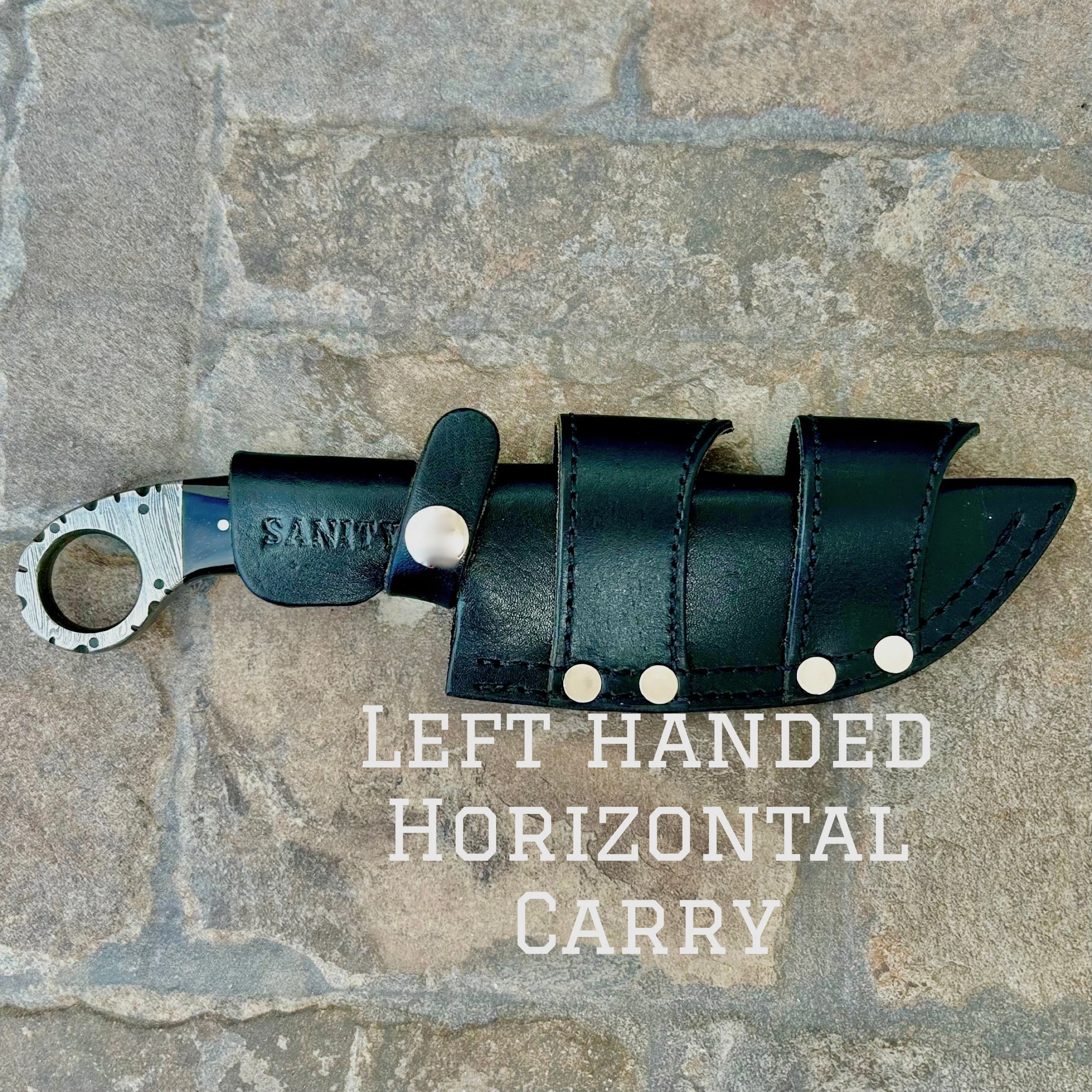 9” Al Capone - Red & Black Wood - Damascus - Horizontal & Vertical Carry - PE03 - Image 4