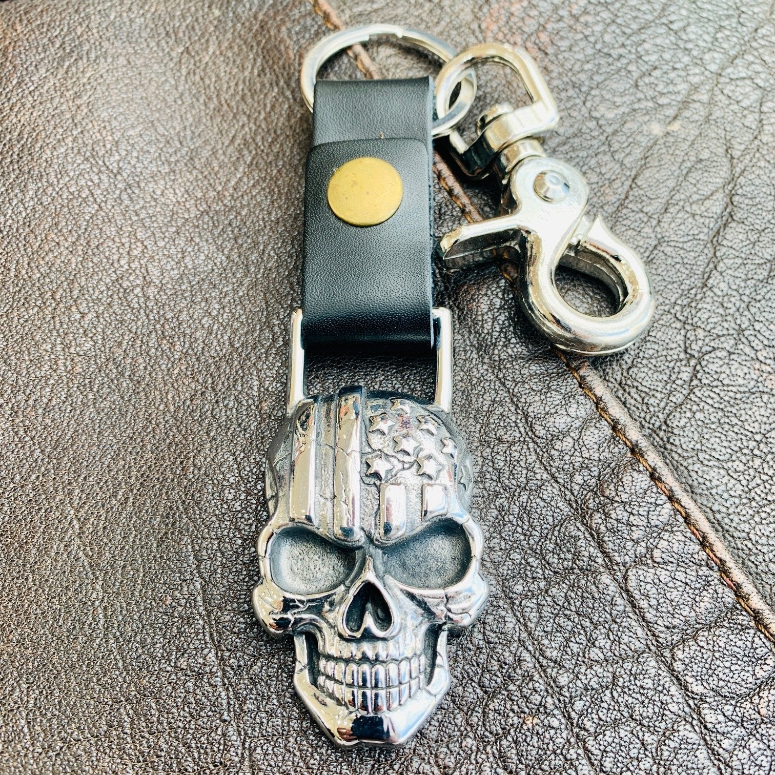 American Flag Skull Keychain - KC16 - Image 3