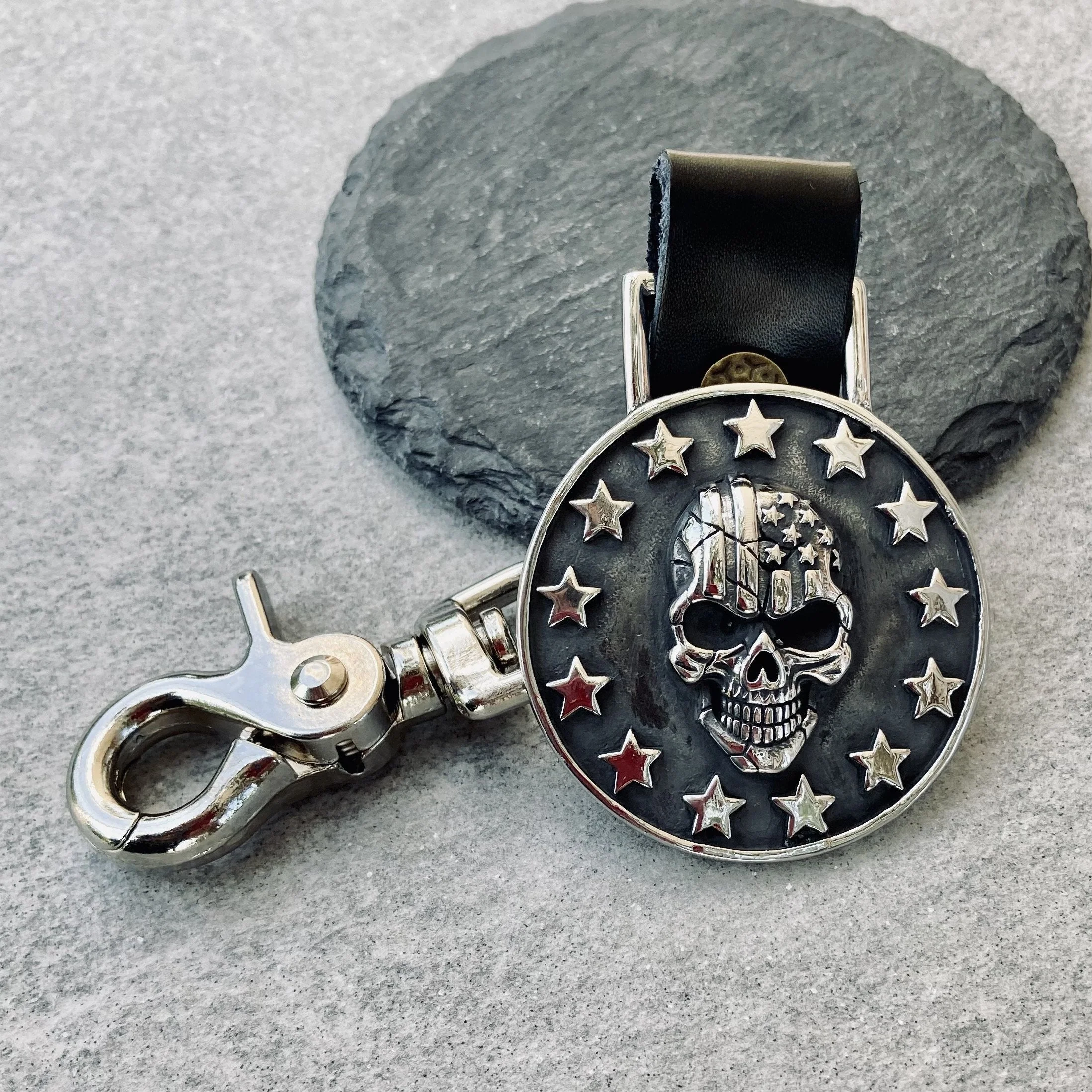 American Flag Skull & Stars Keychain - KC29 - Image 3