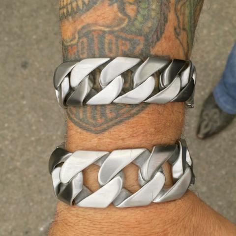 Bagger Bracelet - Brushed - 1.25" Wide - The Classic - B25 - Image 3