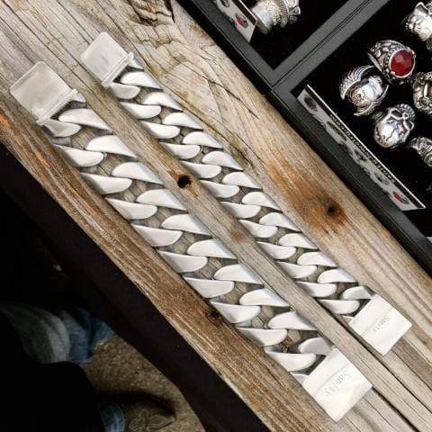 Bagger Bracelet - Brushed - 1.25" Wide - The Classic - B25 - Image 6