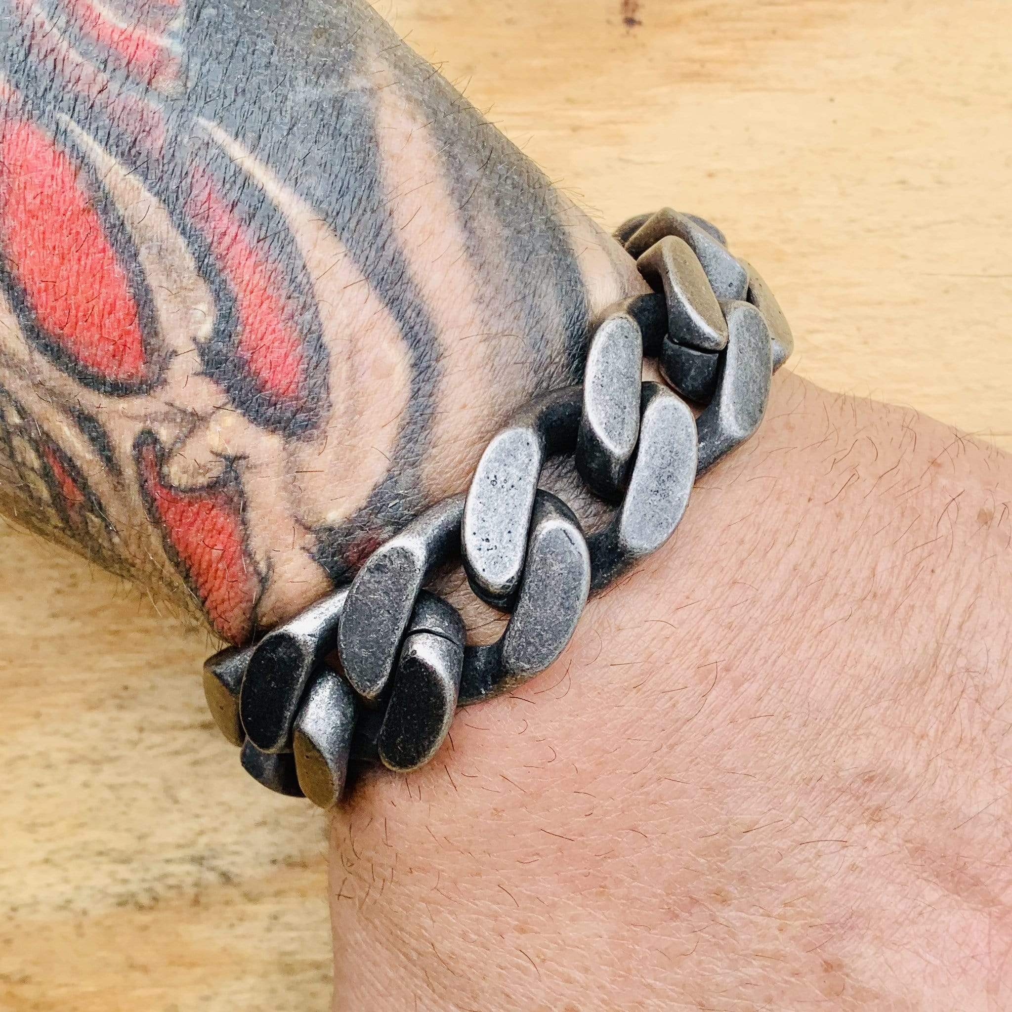Bagger Bracelet - "EASY BIKER" - Galvanized - 3/4 Inch wide - B15 - Image 4