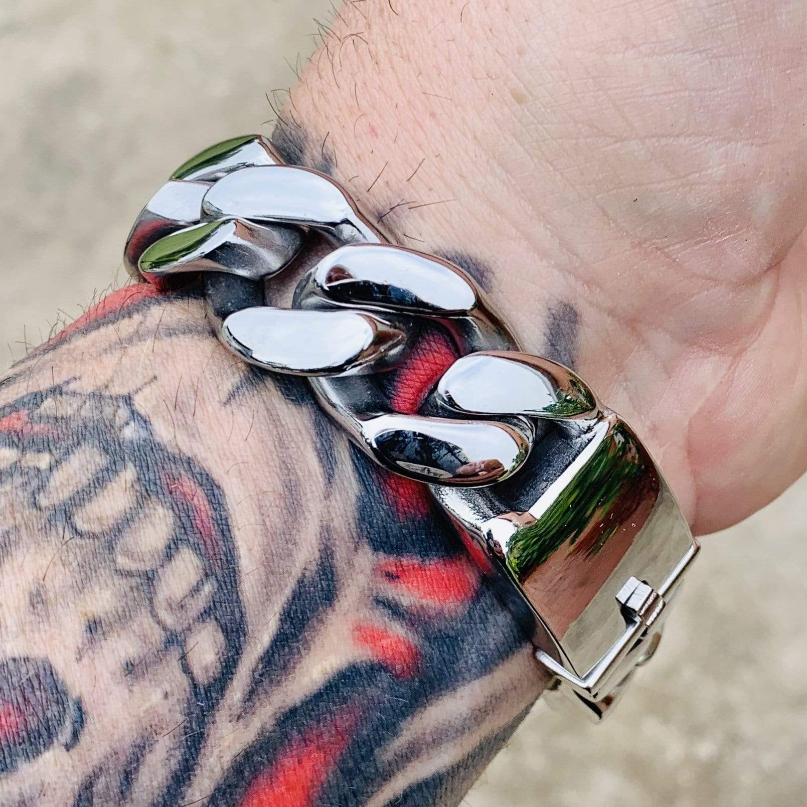 Bagger Bracelet - "EASY BIKER" - Polished - 3/4” wide - B16 - Image 4