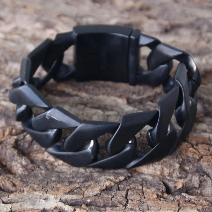 Bagger Bracelet - Matte Black - 1" Wide - The Custom - B21 - Image 3