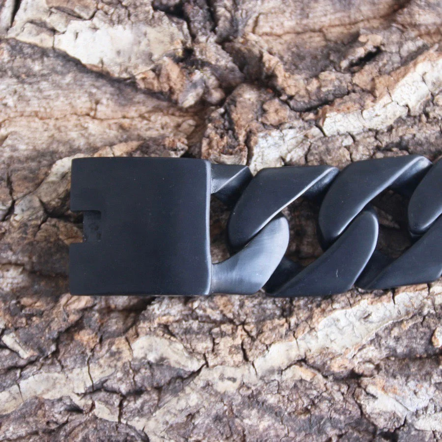 Bagger Bracelet - Matte Black - 1" Wide - The Custom - B21 - Image 4