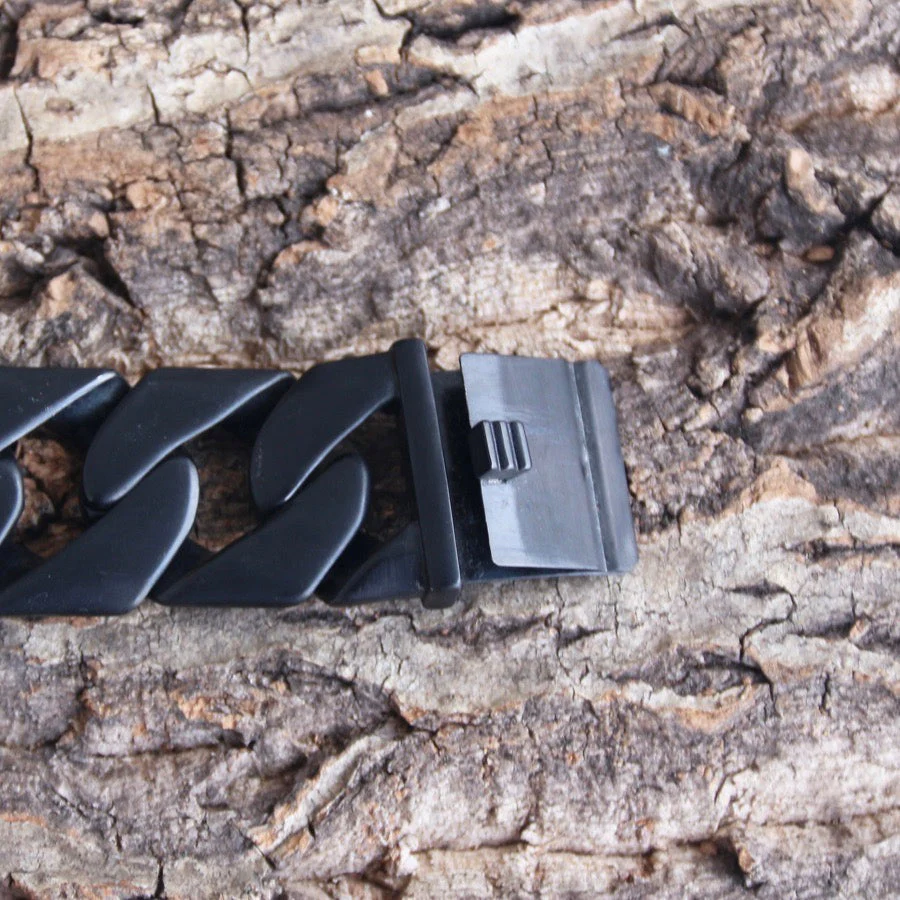 Bagger Bracelet - Matte Black - 1" Wide - The Custom - B21 - Image 5