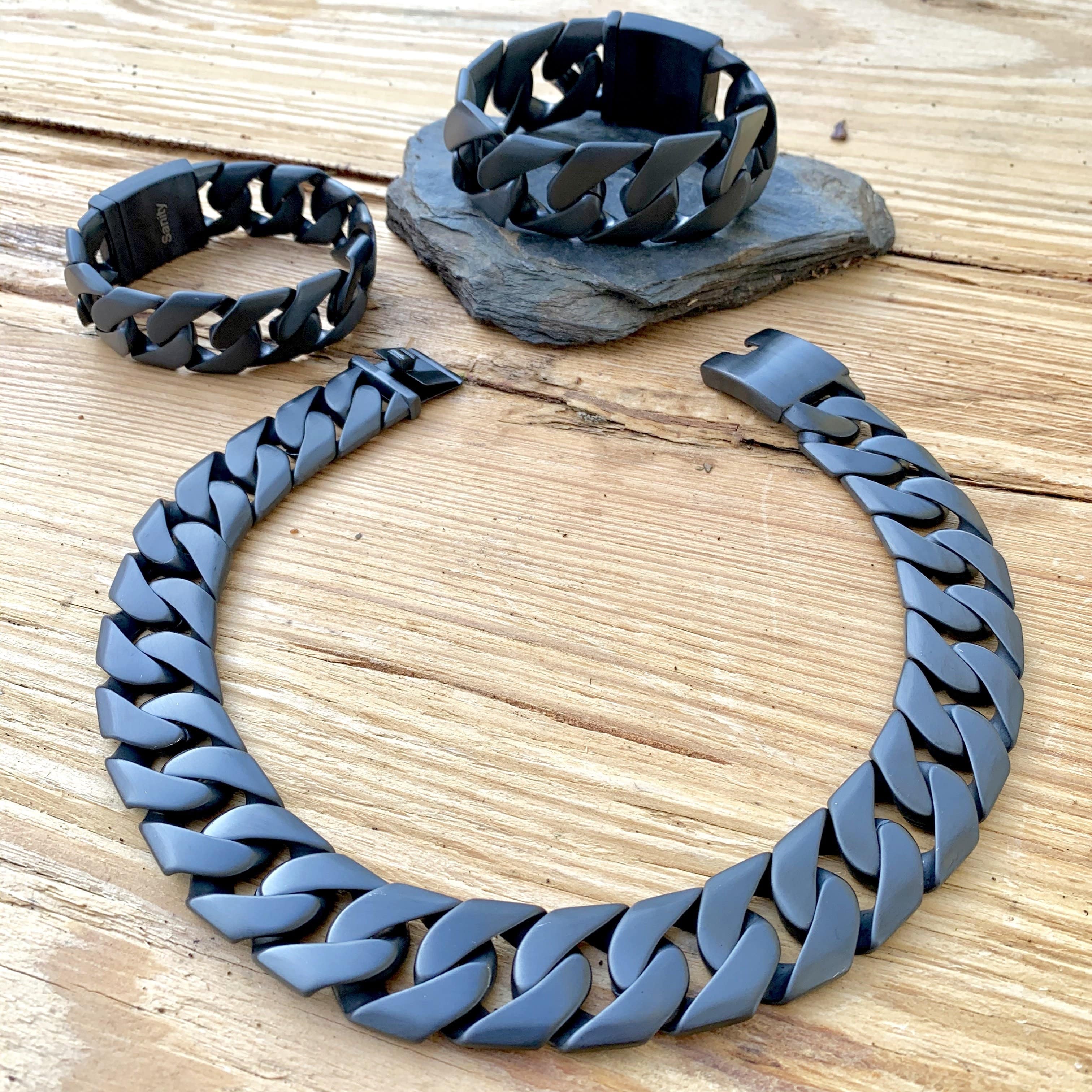 Bagger Bracelet - Matte Black - 1" Wide - The Custom - B21 - Image 6