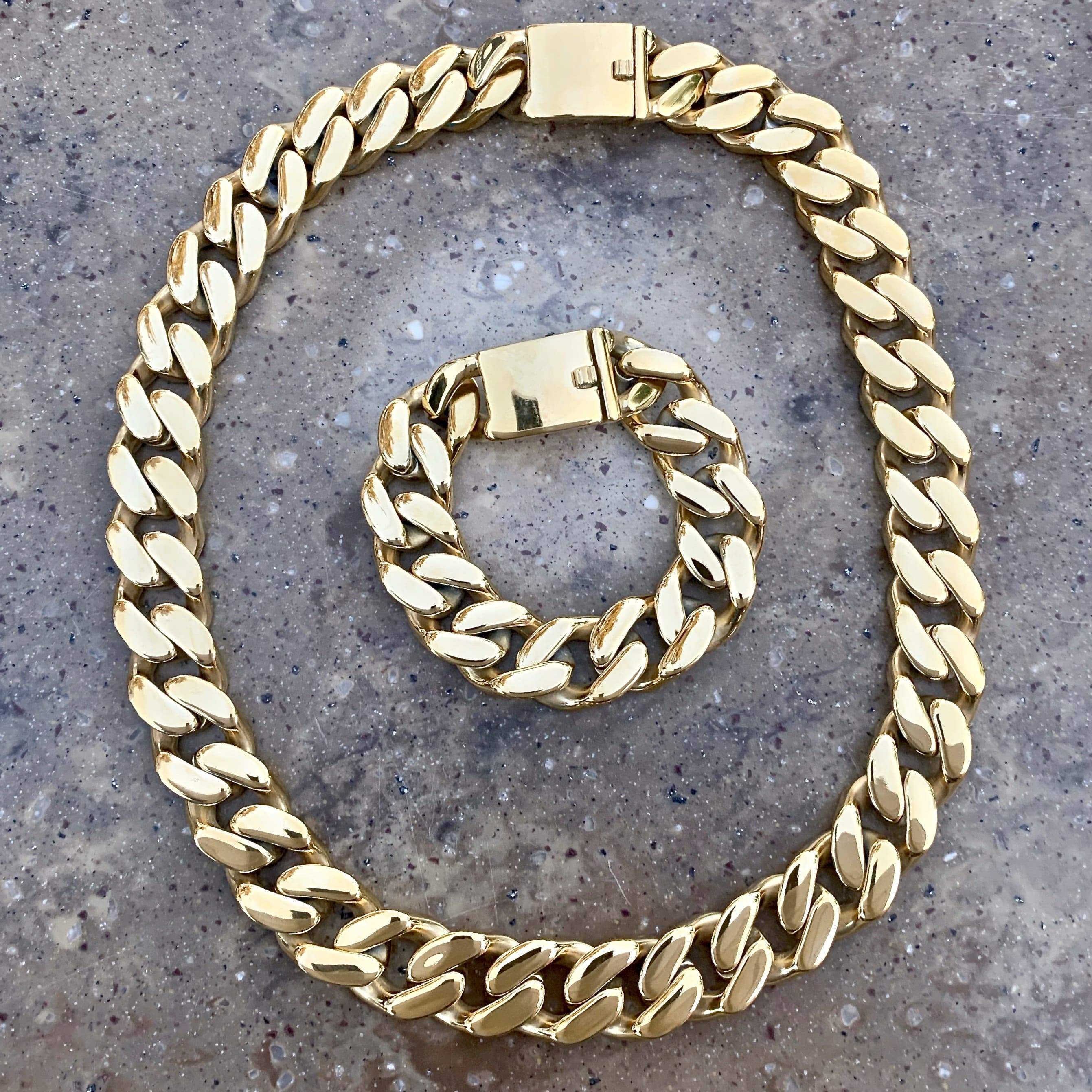 Bagger Necklace - "EASY BIKER" - Gold - 3/4" wide #1126N (Bracelet not included) - Image 3