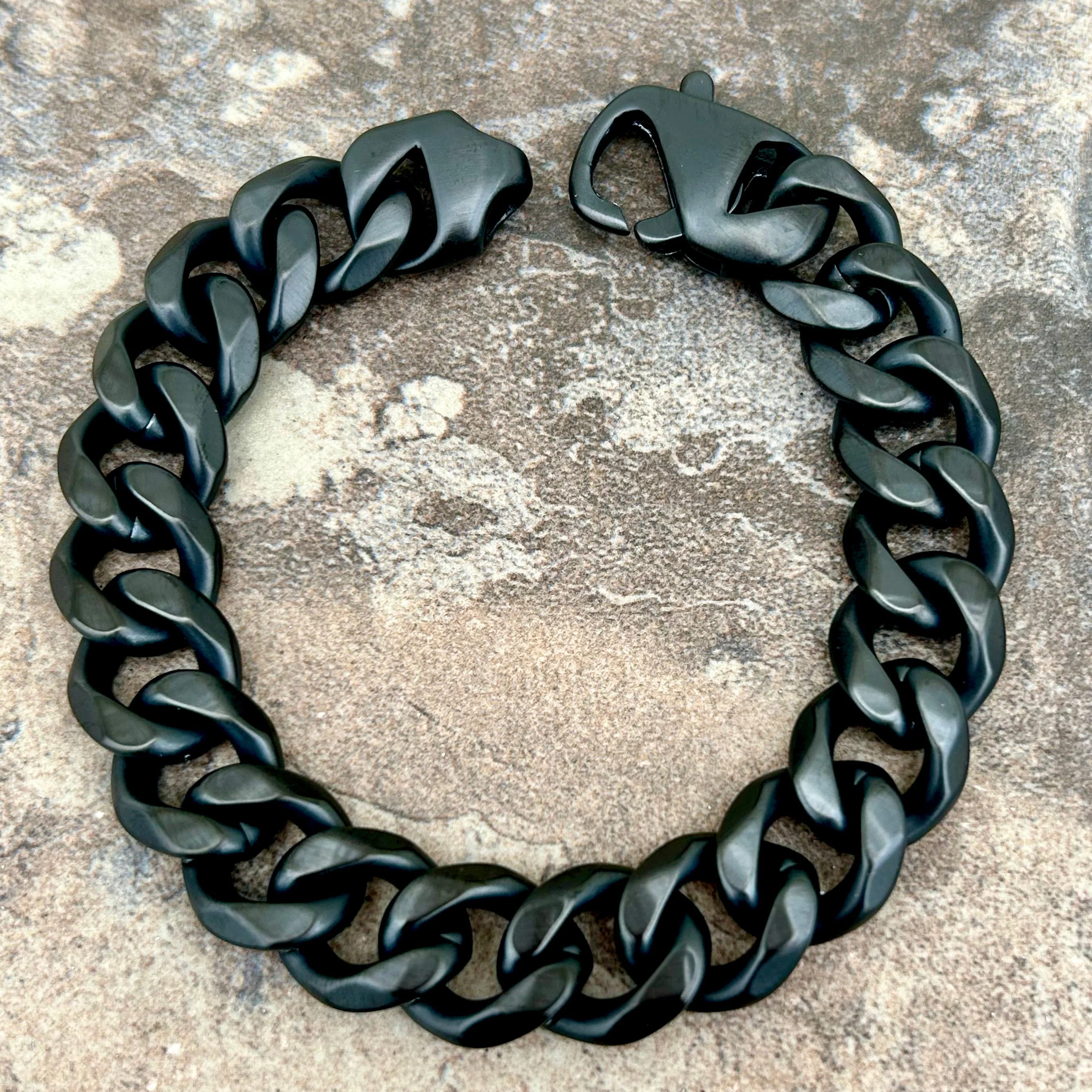 Bracelet Cuban - 1/2" Classic - Matte Black Havana - CB211 - Image 3
