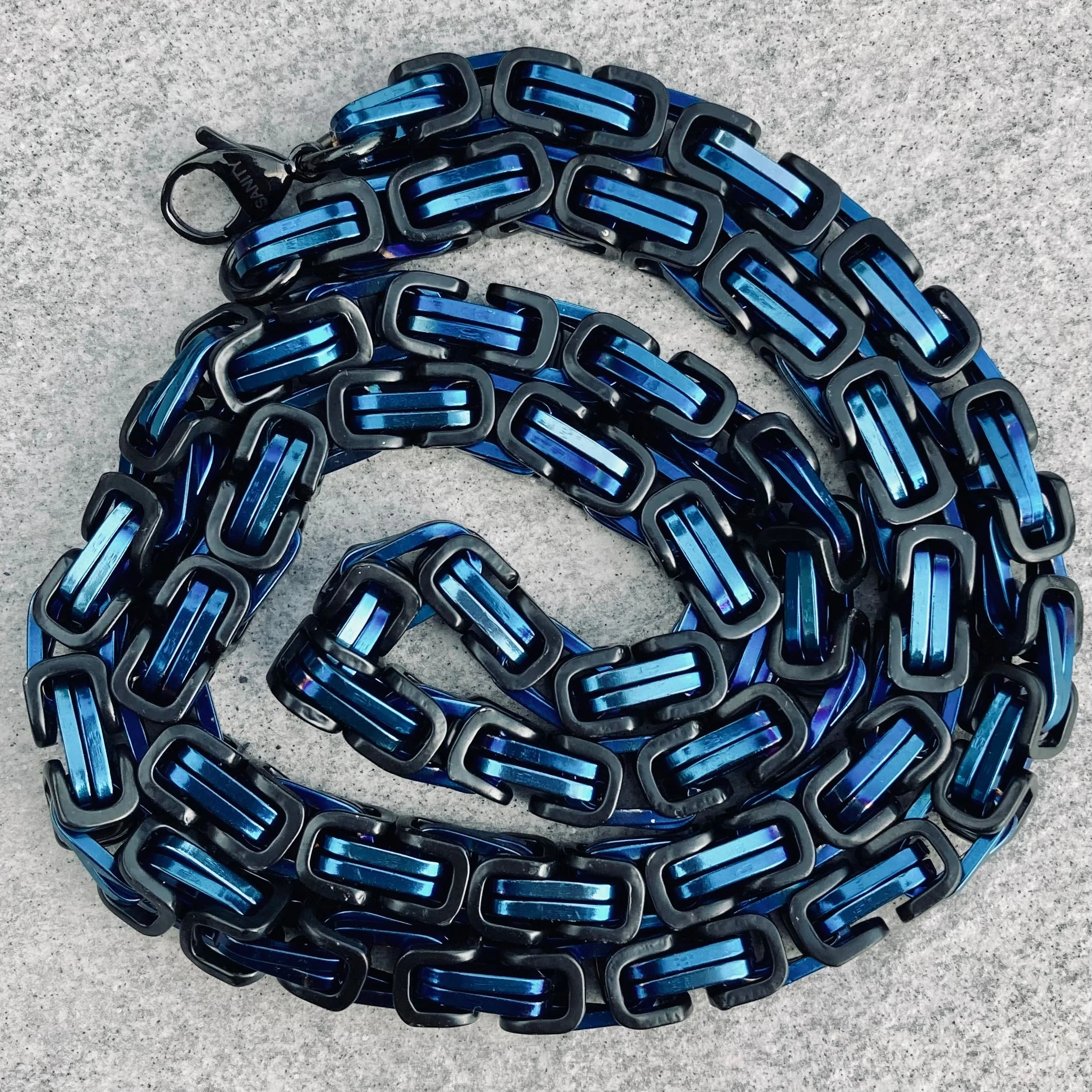 Daytona Necklace - Blue & Black - Deluxe - 1/4 inch wide - Image 3