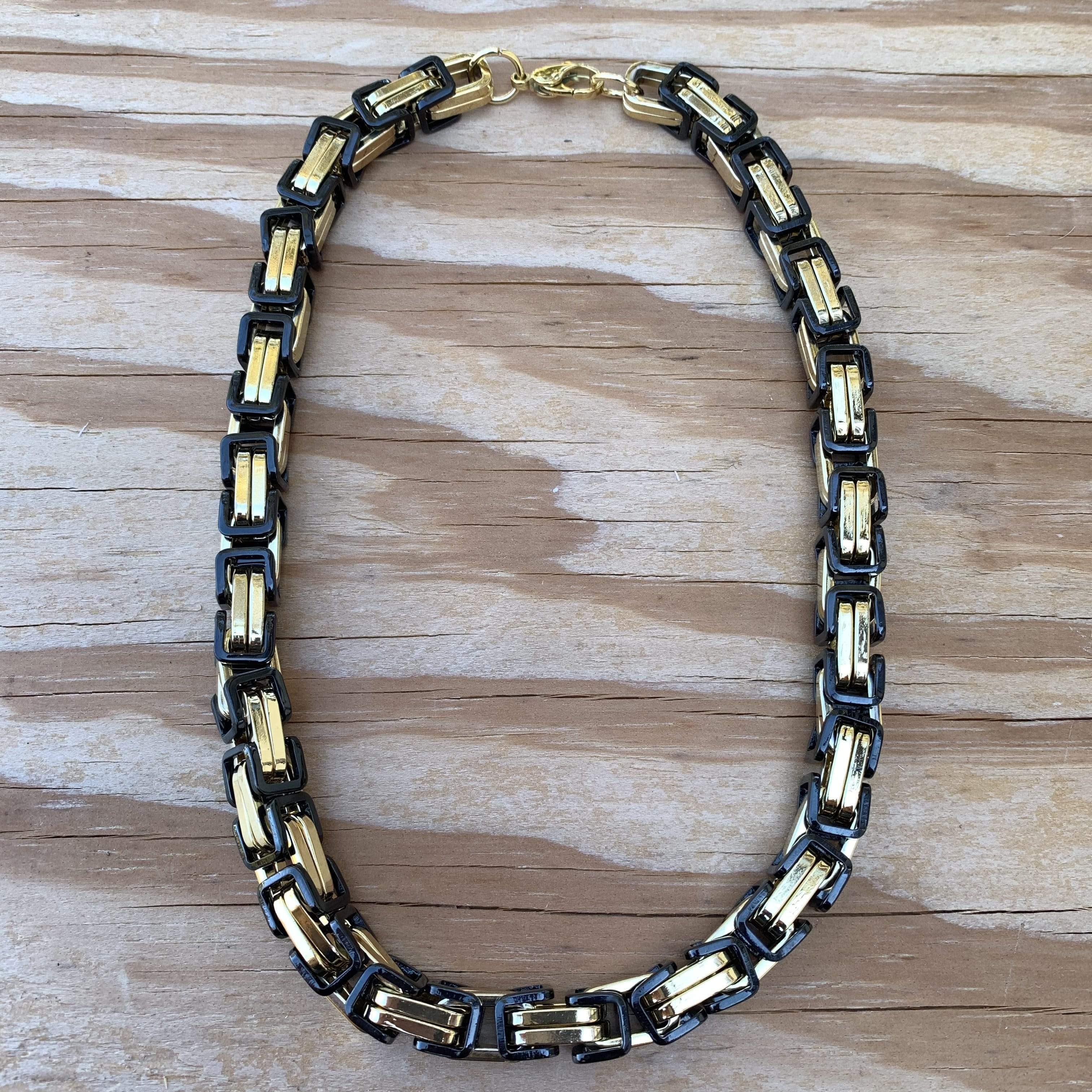 Daytona Necklace - Gold & Black - Road King - 3/4 inch wide - Image 3