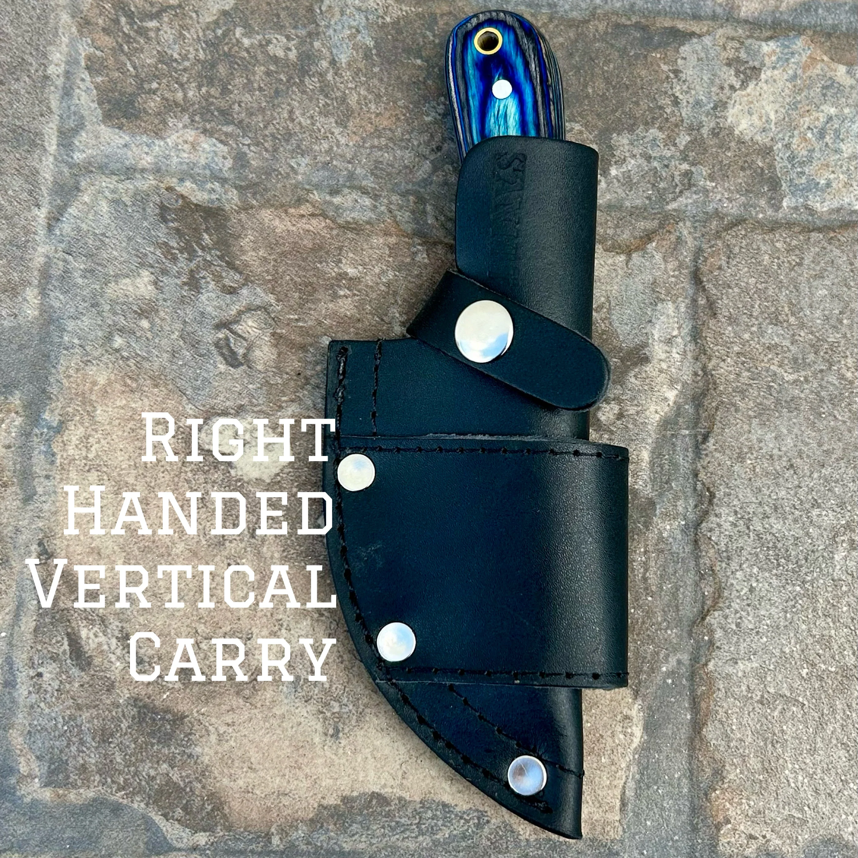 7" Jesse James - Blue & Black Wood - Damascus - Horizontal & Vertical Carry - JJ011 - Image 5