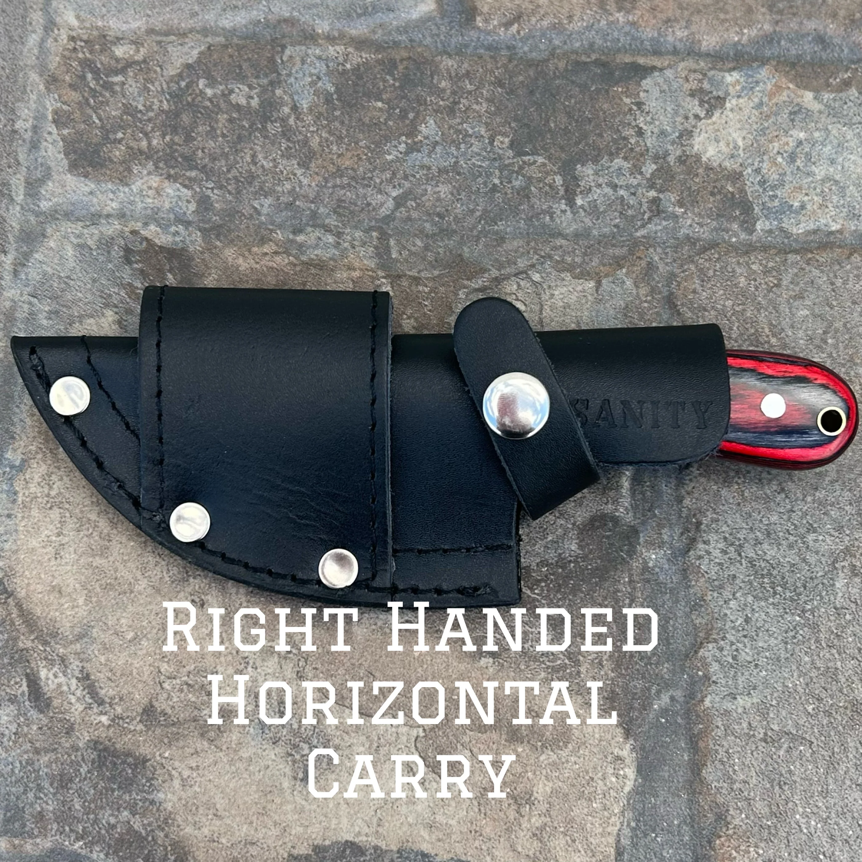 7” Jesse James - Red & Black Wood - D2 Steel - Horizontal & Vertical Carry - JJ013 - Image 3