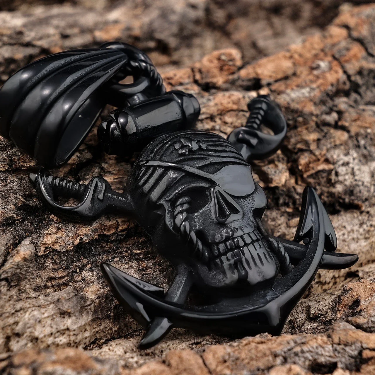 1 Eyed Pirate & Anchor Black - Pendant Only - SLC294 CLEARANCE - Image 4