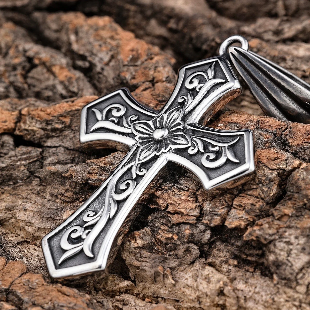 Cross - Scrollwork Cross Pendant - Necklace (692) - Image 5