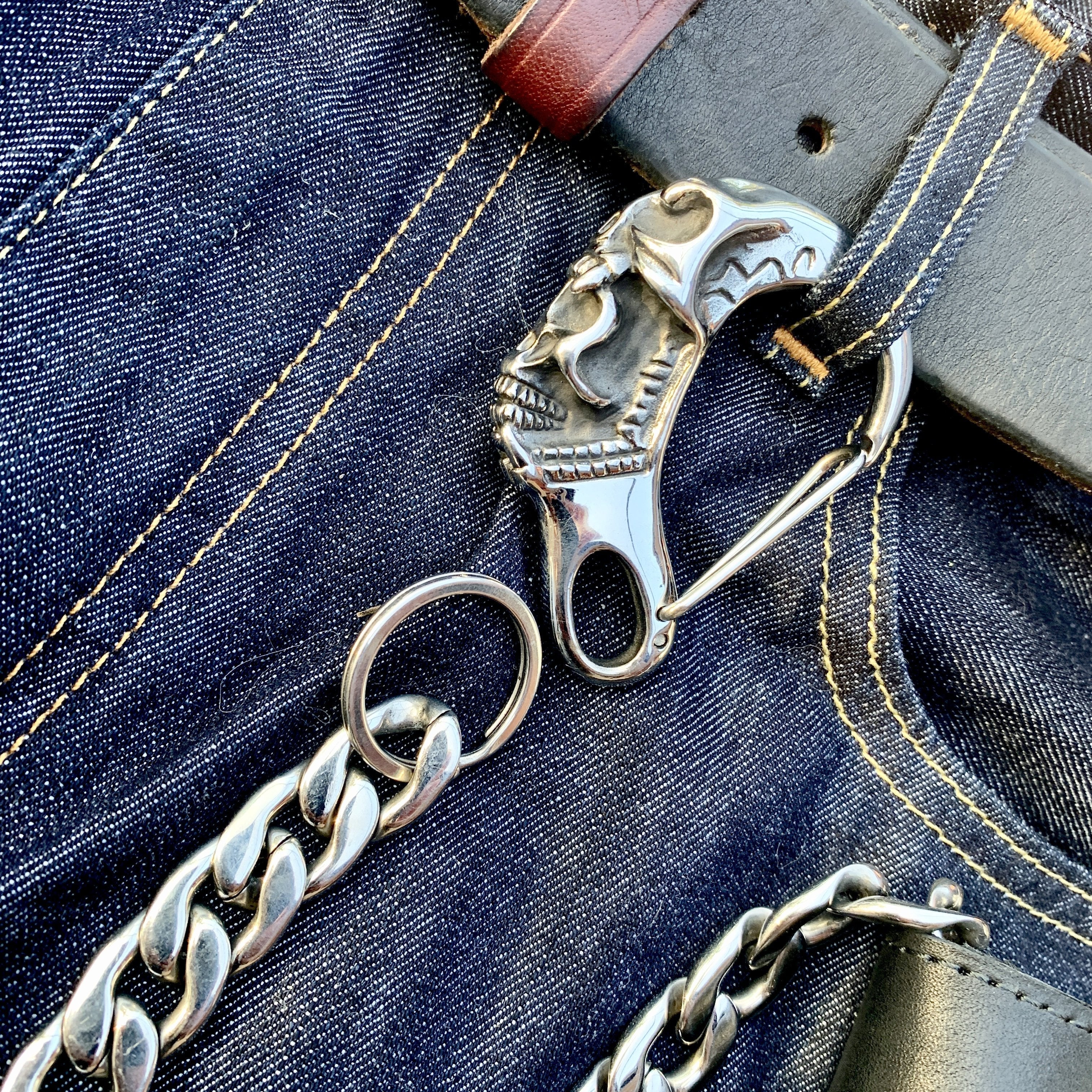 Belt Clip / Clasp - Scream Skull - Polished - Upgrade Your Wallet / Key Chain - WCC-01 - Image 3